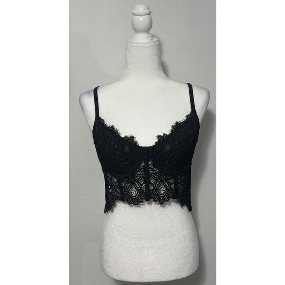 By Anthropologie Size L The Giselle Lace Bustier Intimates Feminine Romantic - Picture 1 of 6